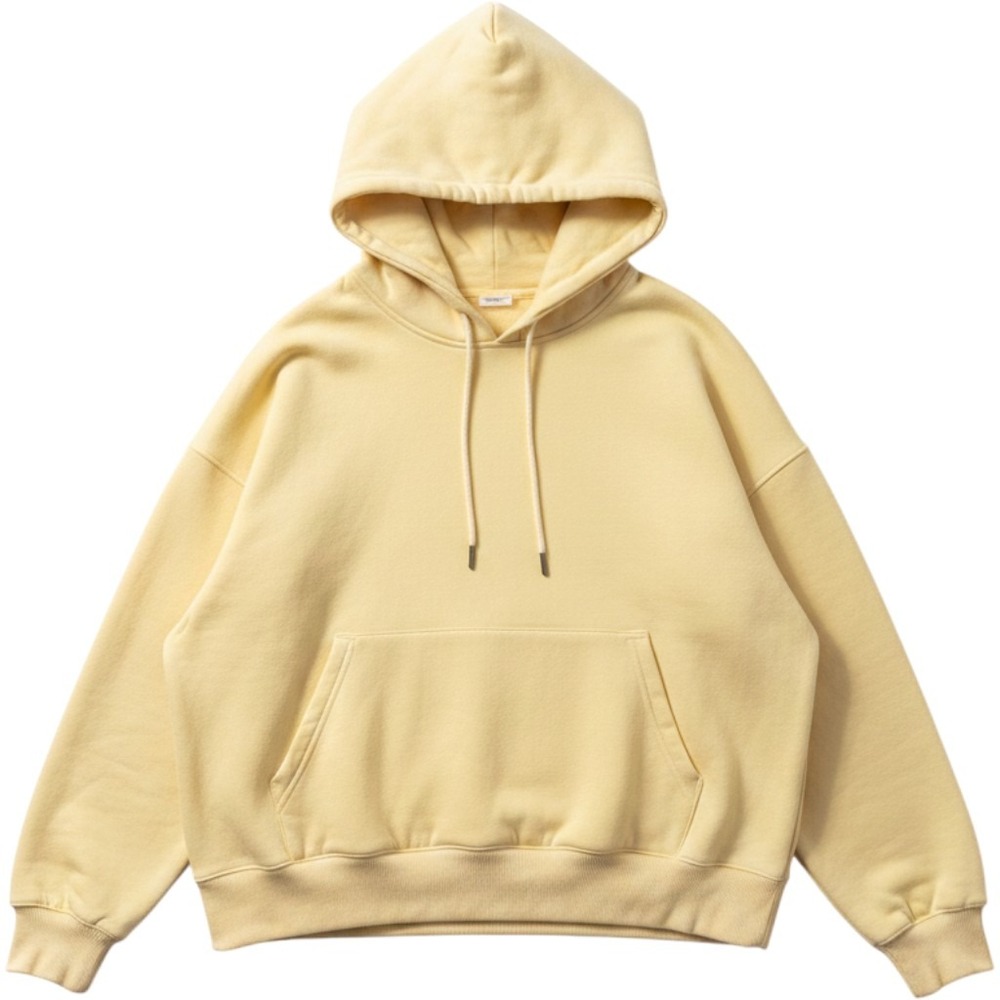 Stelle Hoodie XXL Yellow Oversized Fleece Pullover Pastelcore Streetwear Luxury